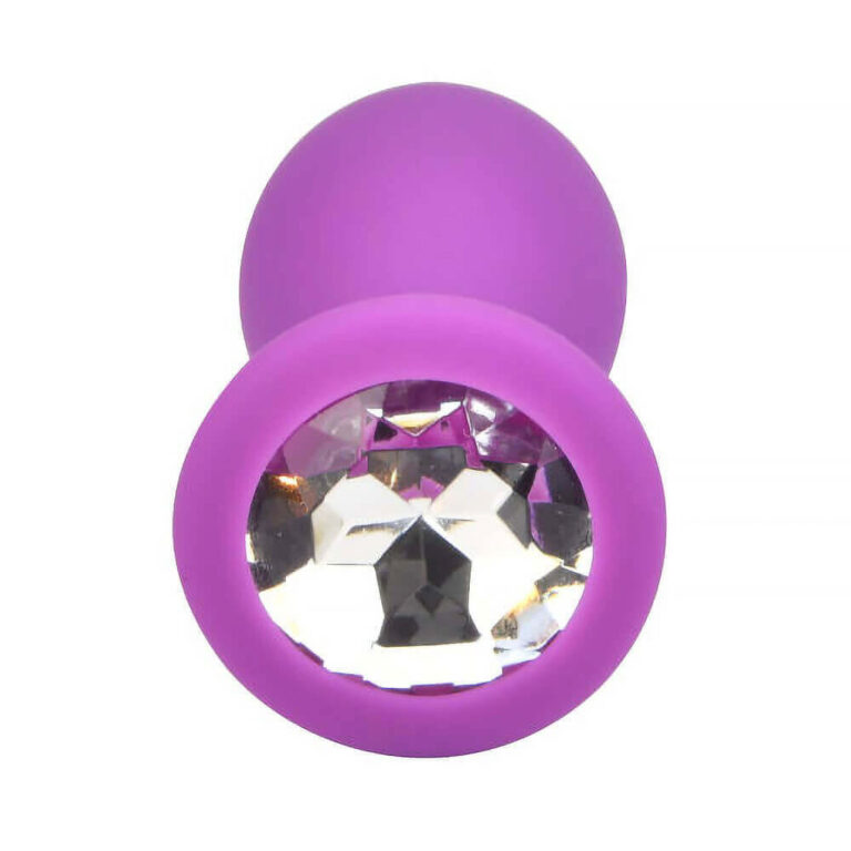Loving Joy - Jewelled Silicone Butt Plug Purple - Small (anal Toys - Butt Plugs)