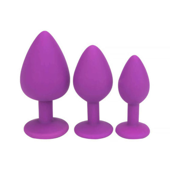 Loving Joy - Jewelled Silicone Butt Plug Purple - Small (anal Toys - Butt Plugs)