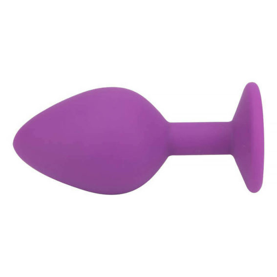 Loving Joy - Jewelled Silicone Butt Plug Purple - Medium (anal Toys - Butt Plugs)