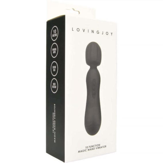 Loving Joy - 10 Function Magic Wand Vibrator Black (couples - Playtime)