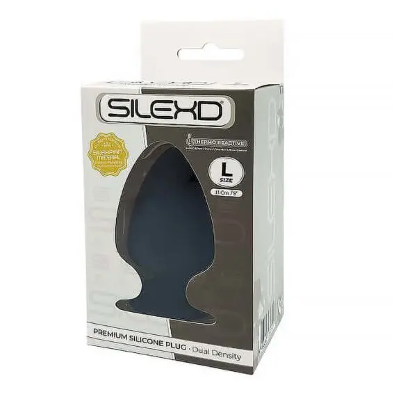 Silexd – 5 Inch Dual Density Large Silicone Butt Plug (black – Anal Toy)