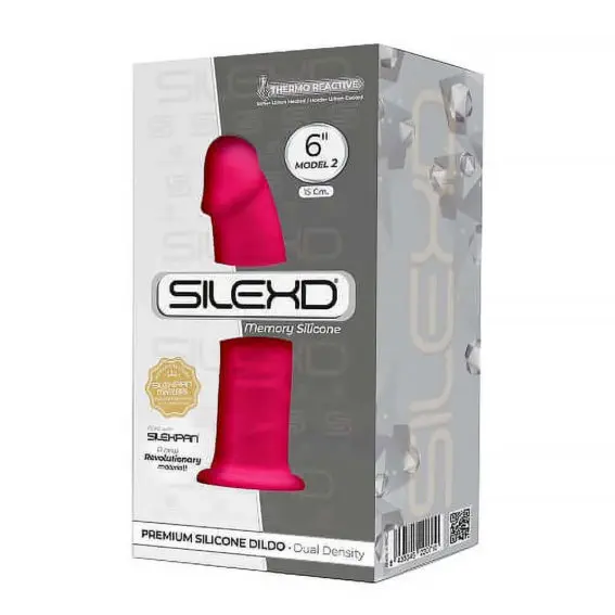 Silexd - 6 Inch Realistic Silicone Dual Density Dildo With Suction Cup (pink)