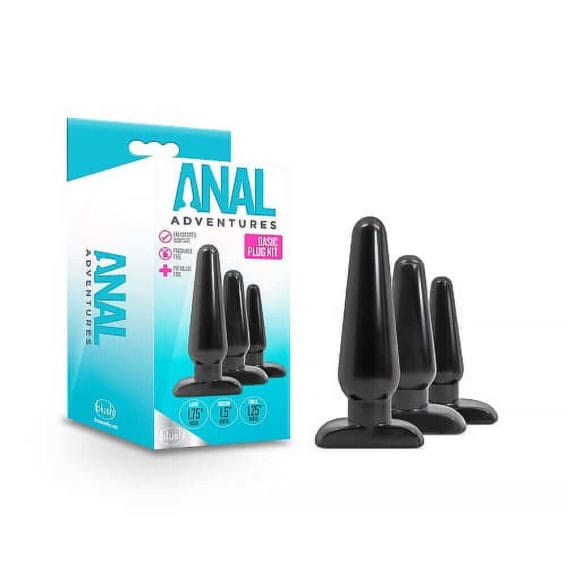 Blush - Anal Adventures Basic Plug Kit Black (anal Toys - Butt Plugs)