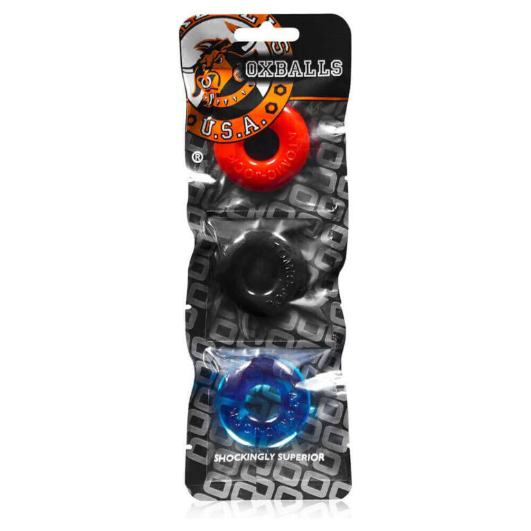 Oxballs - Ringer Red Black & Blue Small Cockrings
