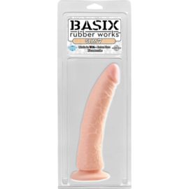 Basix Rubber Works – Slim Dildo With Suction Cup (flesh 7-inch)