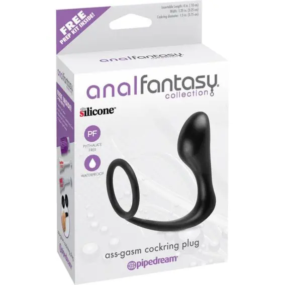 Anal Fantasy - Ass-gasm Cockring Plug (black) (3.25-inch)