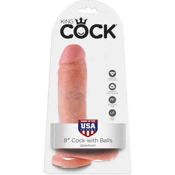 King Cock - 8-inch Cock With Balls (flesh)