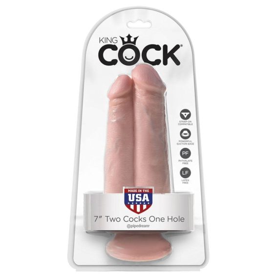 King Cock - 7-inch Two Cocks & One Hole (flesh)