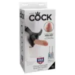 King Cock – Strap-on Harness 7-inch Slide-skin Uncut (flesh)