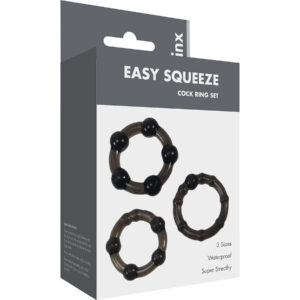 Linx - Easy Squeeze 3-size Super Stretchy Cock Rings (black)