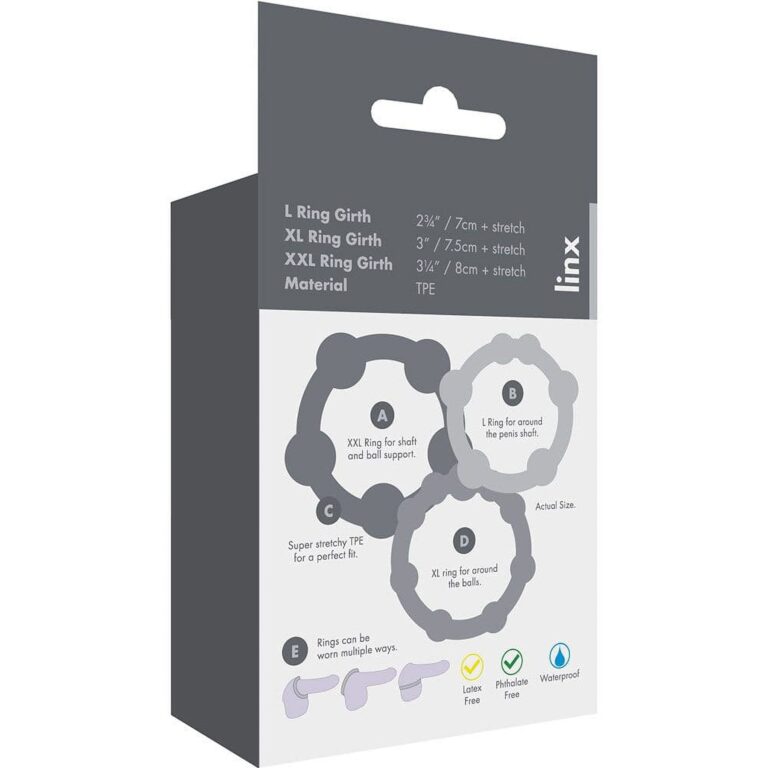 Linx - Easy Squeeze 3-size Super Stretchy Cock Rings (black)