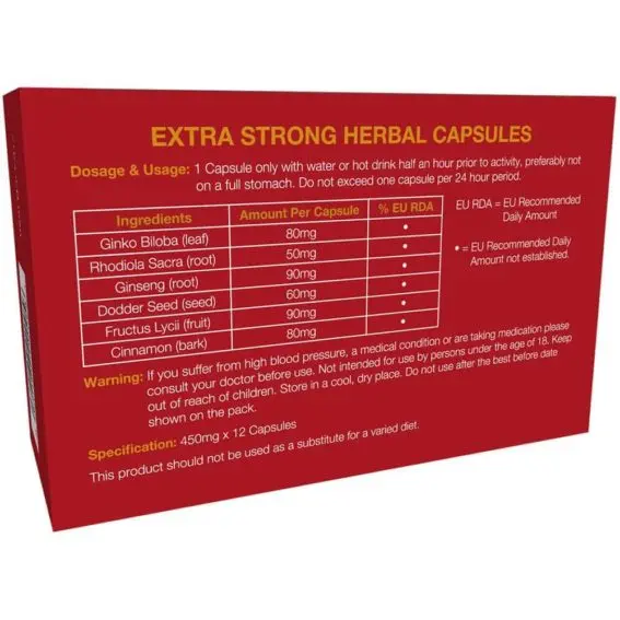 Extra Strong – Male Tonic Enhancer (12x 450mg Capsules)