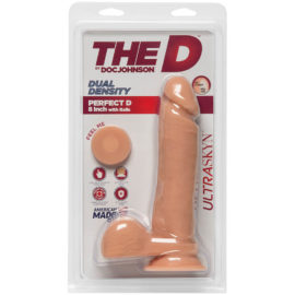 The D By Doc Johnson – Perfect D With Balls Ultraskyn Dildo (8-inch Vanilla)