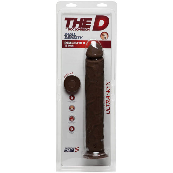 The D By Doc Johnson – Realistic D Ultraskyn Dildo (12-inch Chocolate)