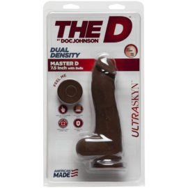 The D By Doc Johnson – Master D With Balls Ultraskyn Dildo (7.5-inch Chocolate)