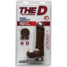 The D By Doc Johnson – Uncut D With Balls Ultraskyn Dildo (7-inch Brown)