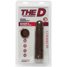 The D By Doc Johnson – Shakin D Vibrating Ultraskyn Dildo (7-inch Chocolate)