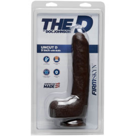 The D By Doc Johnson – Uncut D With Balls Firmskyn Dildo (9-inch Chocolate)