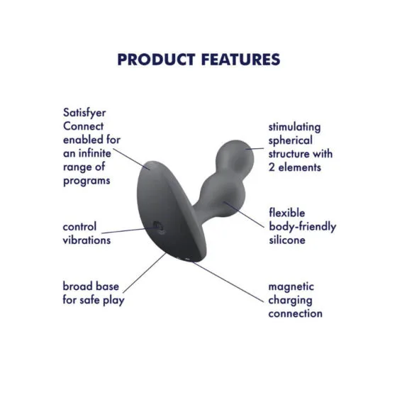 Satisfyer – Deep Diver Vibrating Anal Plug (app Control – Grey)