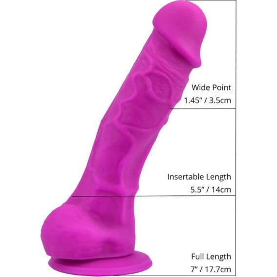 Loving Joy 7-inch Realistic Dildo With Suction Cup And Balls (purple)