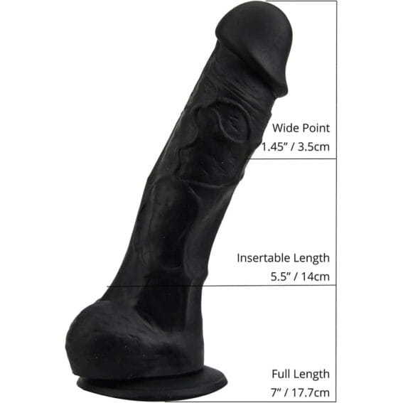 Loving Joy 7-inch Realistic Dildo With Suction Cup And Balls (black)