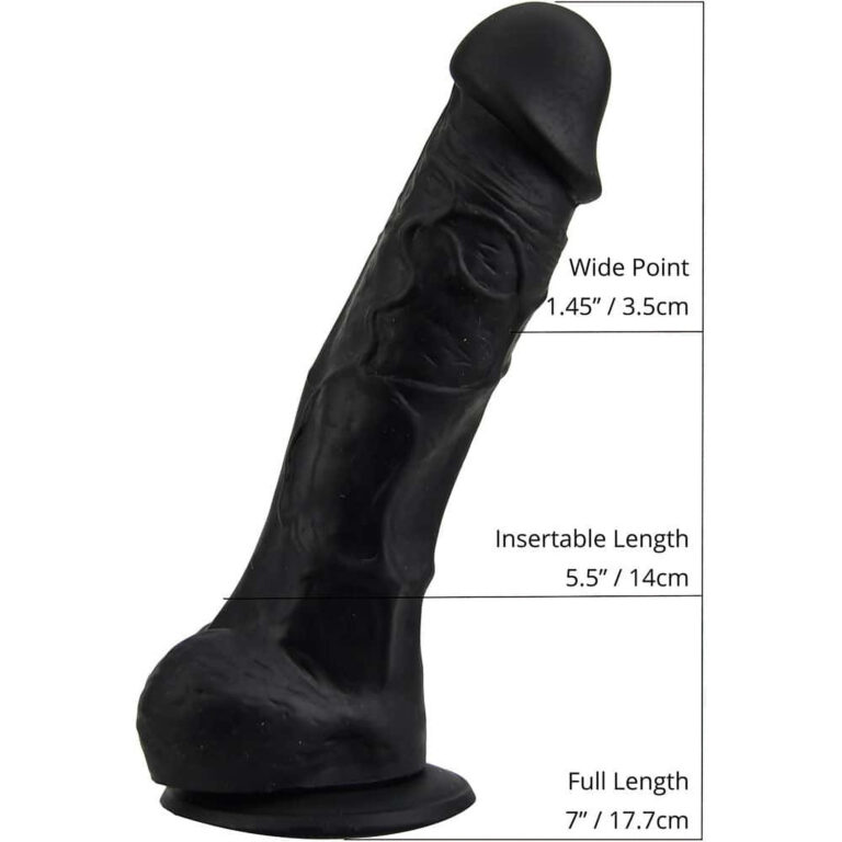 Loving Joy 7-inch Realistic Dildo With Suction Cup And Balls (black)