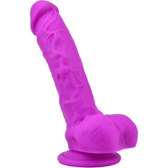 Loving Joy 8-inch Realistic Dildo With Suction Cup And Balls (purple)