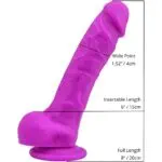 Loving Joy 8-inch Realistic Dildo With Suction Cup And Balls (purple)