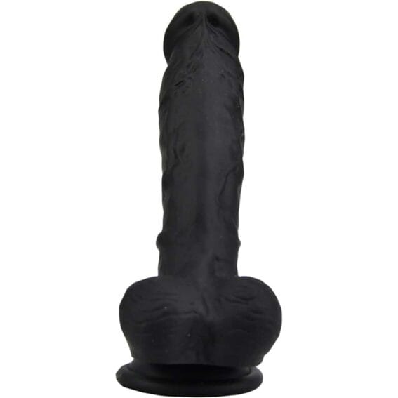 Loving Joy 8-inch Realistic Dildo With Suction Cup And Balls (black)