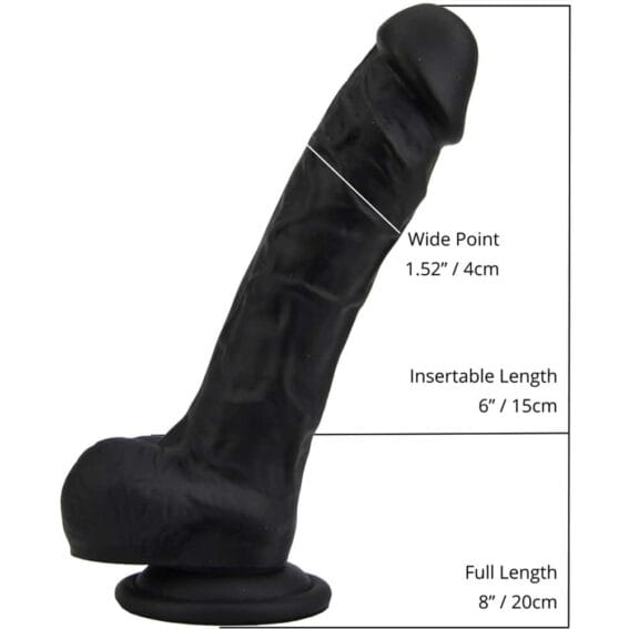 Loving Joy 8-inch Realistic Dildo With Suction Cup And Balls (black)