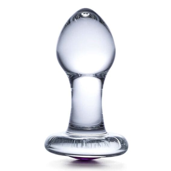 Gläs 3.5-inch Glass Butt Plug - Purple Bling