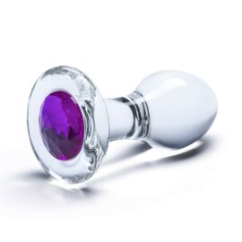Gläs 3.5-inch Glass Butt Plug - Purple Bling