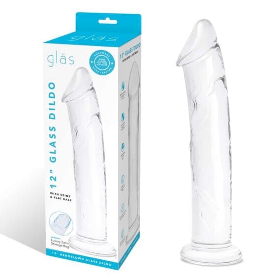 Gläs 12-inch Glass Dildo: Xl Standing Realistic