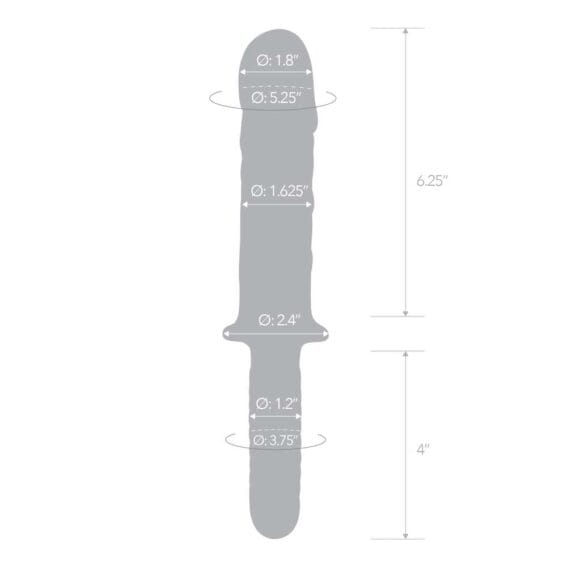 Gläs 11-inch Glass Dildo: Xl Dual-ended Pelvic Wand