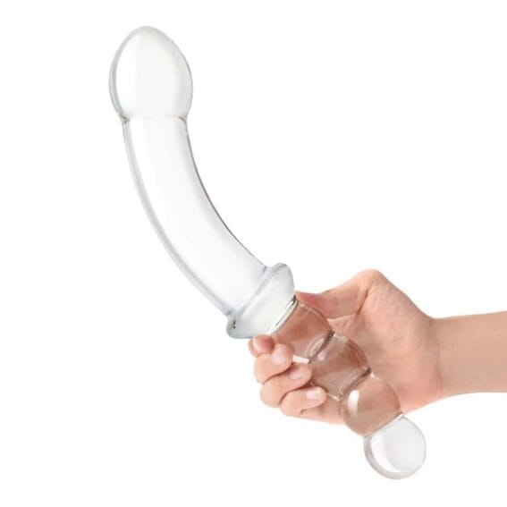 Gläs 12.5-inch Glass Dildo: Xl Girthy Dual-ended Bead Grip