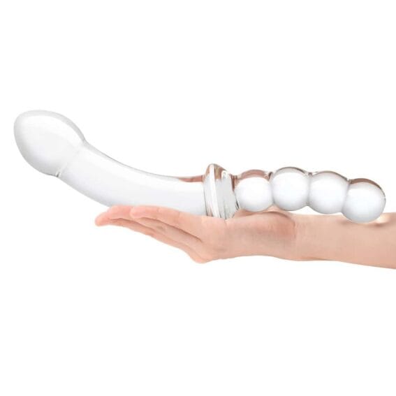 Gläs 12.5-inch Glass Dildo: Xl Girthy Dual-ended Bead Grip