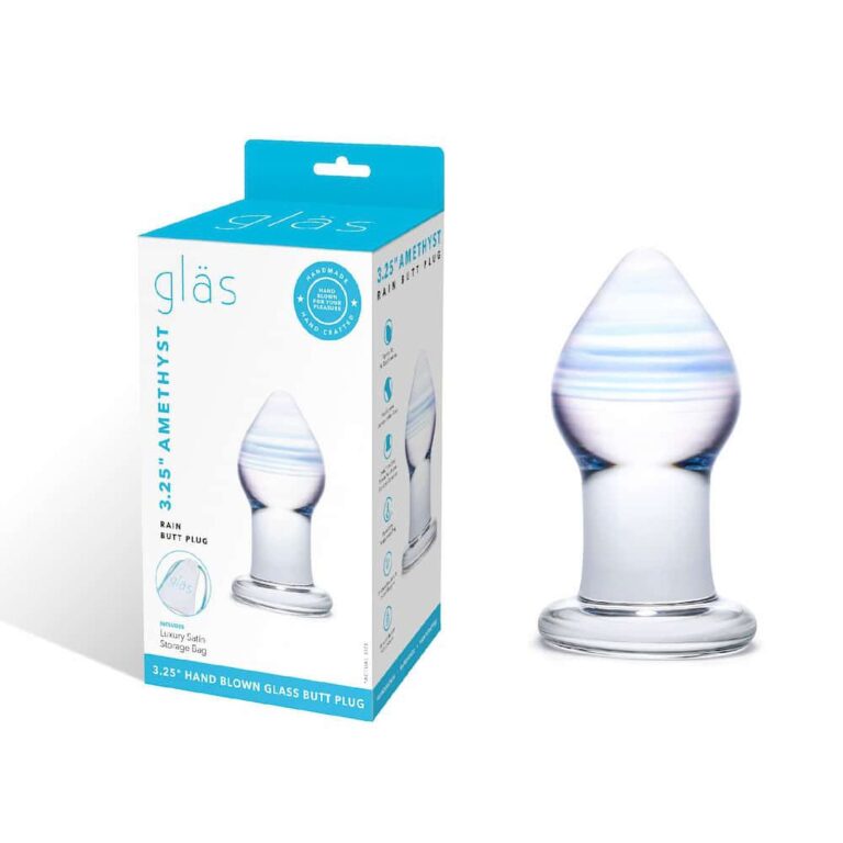 Gläs 2.75-inch Glass Butt Plug - Amethyst Rain