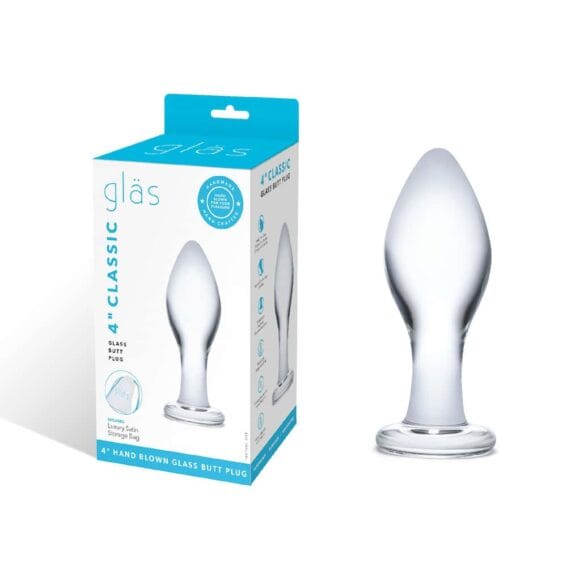 Gläs 4-inch Glass Butt Plug - Classic Design