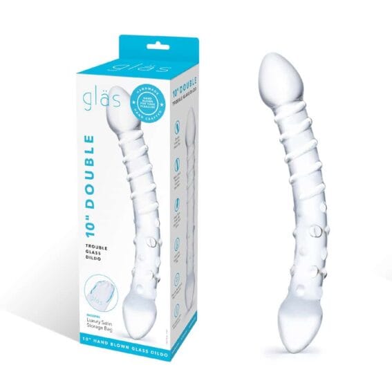Gläs 10-inch Glass Dildo - Double Trouble Stimulation