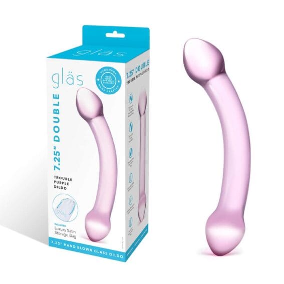 Gläs 7-inch Glass Dildo - Purple Double-trouble
