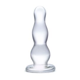 Gläs 4-inch Glass Butt Plug - 3-bead Graduated