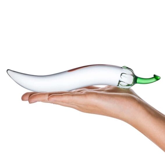 Gläs 8-inch Glass Dildo - Chilli Pepper Stimulator