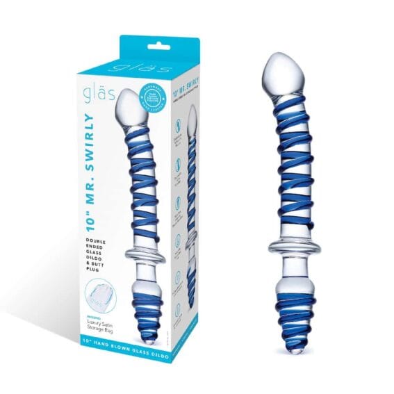 Gläs 10-inch Glass Dildo - Mr Swirly Dual-ended