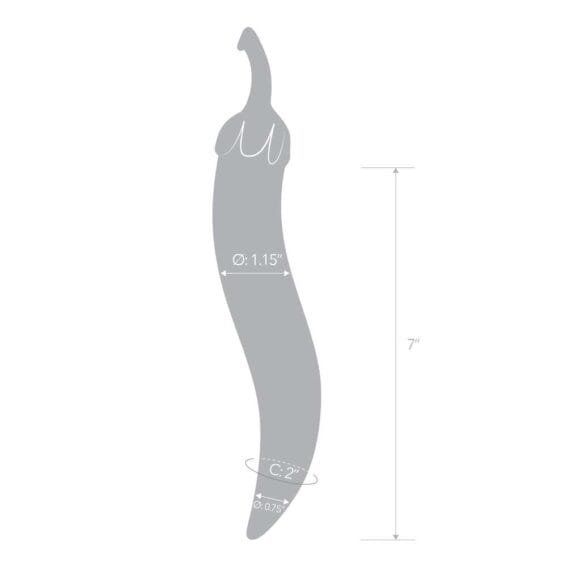 Gläs 8-inch Glass Dildo - Chilli Pepper Stimulator