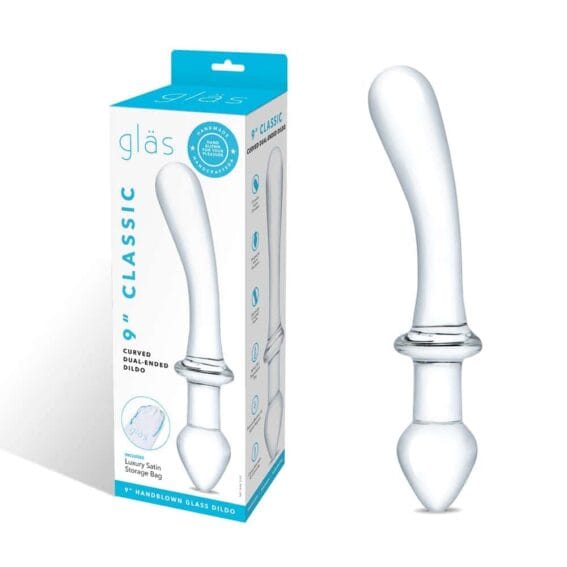 Gläs 9-inch Glass Dildo - Classic Curved Dual-ended