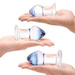 Gläs 3x Glass Butt Plugs - Droplets Anal Training Set