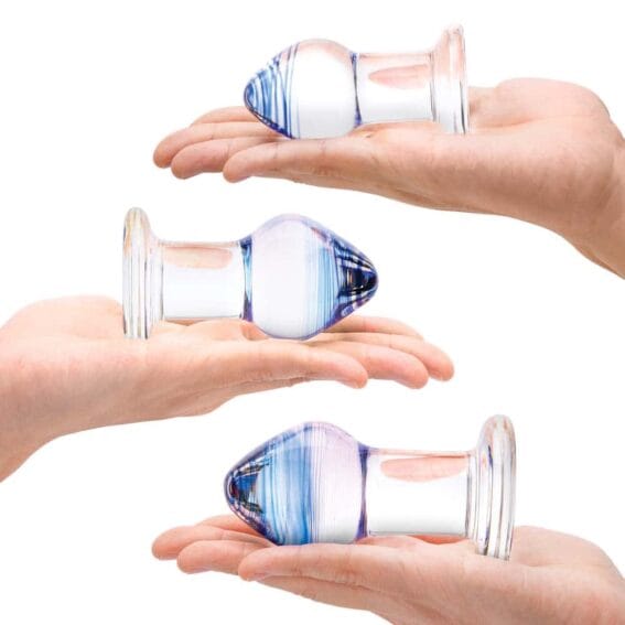 Gläs 3x Glass Butt Plugs - Droplets Anal Training Set