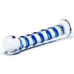 Gläs 7.5-inch Glass Dildo - Blue Spiral Stimulation