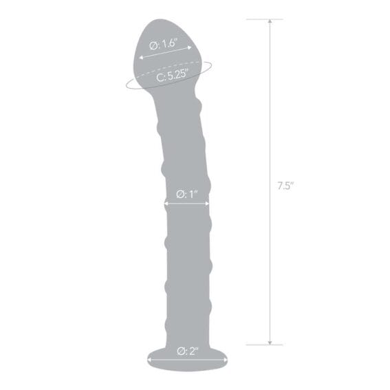 Gläs 7.5-inch Glass Dildo - Blue Spiral Stimulation