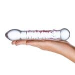 Gläs 7-inch Glass Dildo - Pink Spiral Full Tip